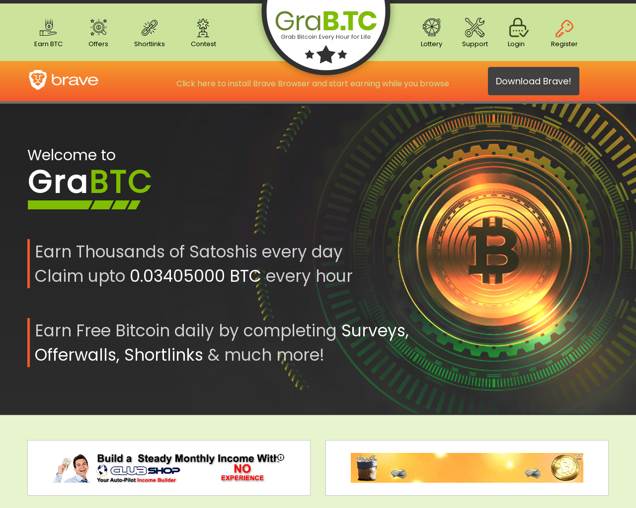 Screenshot Website grabtc