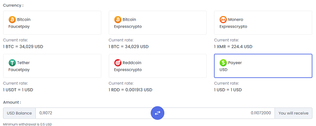 Dashboard Multicoins Payout